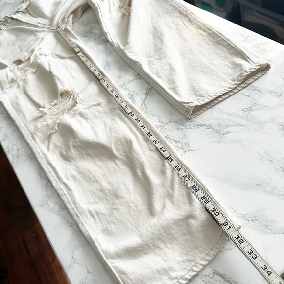 BDG High Rise Baggy Distressed Cream Color Jeans‎ women’s size 28 urban - Picture 14 of 14